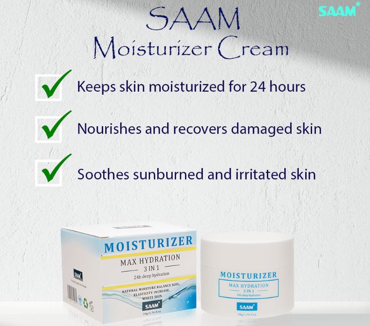 Saam moisturizer cream deep hydration for soft radiant skin