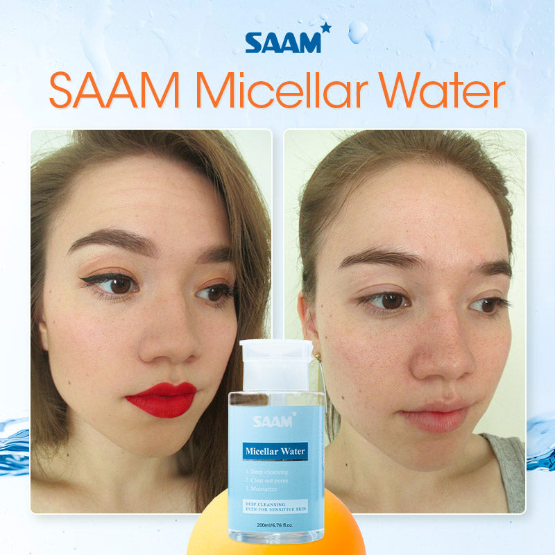 Saam micellar water deeply cleanses 9999 percent impurities and makeup