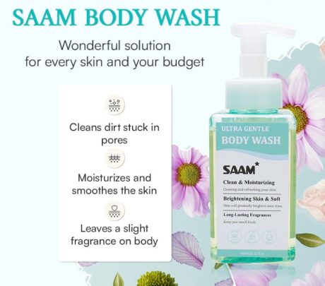 Saam body wash gentle cleanse and radiant skin